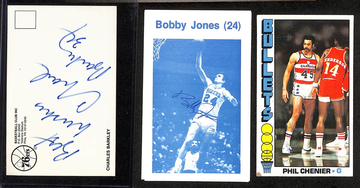 Lot of (25+) Signed Various Sized Basketball Related Pictures w. Charles Barkley, Bobby Jones, +(JSA Auction Letter)
