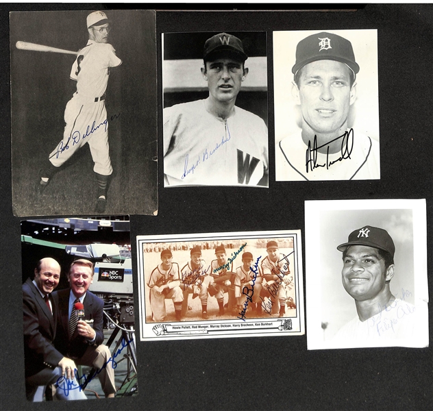 Lot of (150+) Signed Various Sized Baseball Related Pictures w. Lou Boudreau, Warren Spahn, +(JSA Auction Letter)