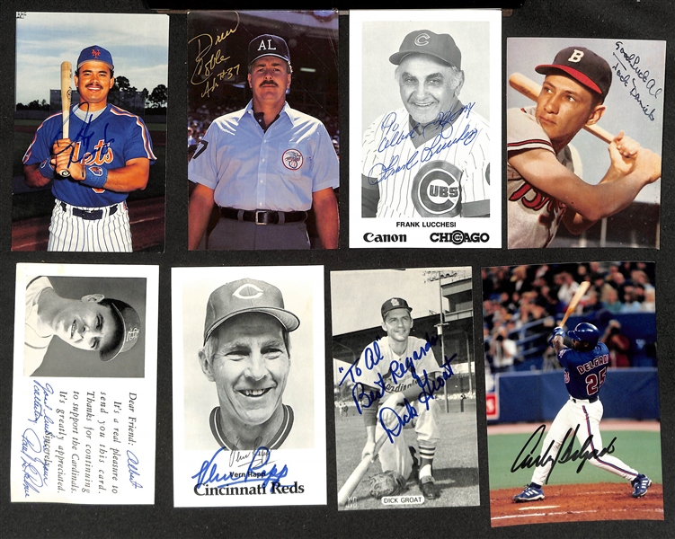Lot of (150+) Signed Various Sized Baseball Related Pictures w. Lou Boudreau, Warren Spahn, +(JSA Auction Letter)