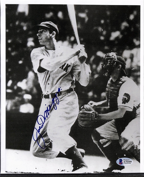 Joe DiMaggio Signed Black & White 8-1/2x11 Photo - Full Beckett Letter of Authenticity