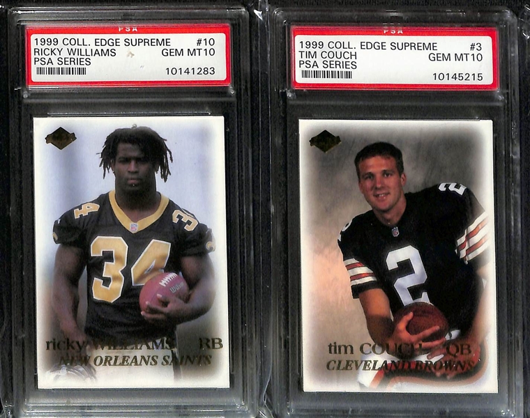 Lot of (10) Graded Football Cards inc. 1998 Contenders Peyton Manning Pennant Orange Rookie (SGC 9), 1998 Collectors Choice Peyton Manning First Place SIlver Rookie (BGS 9.5), +
