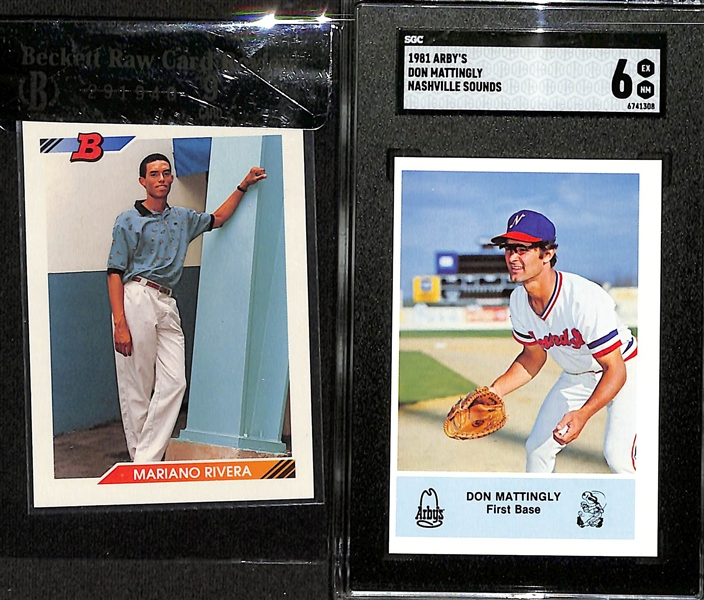 Lot of (5) Graded Baseball Rookie Cards- 2011 Bowman Draft Mike Trout (BGS 9). 1993 Topps Gold Derek Jeter (BGS 9), 1993 Upper Deck Derek Jeter (BGS 9), 1992 Bowman Marino Rivera (BGS RCR 9), 1981...