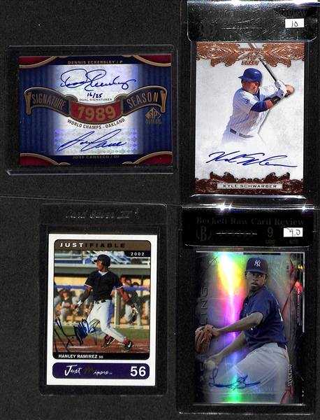 Lot of (10) Baseball Autograph Cards inc. 2002 Topps Heritage Alex Rodriguez (BGS RCR 8.5), 1994 Nabisco Legends Duke Snider, +