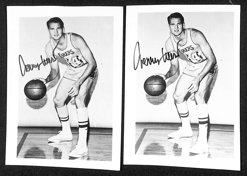 Lot of (40+) Signed Basketball Index/Photo Cards w. (4) Jerry West, Pat Riley, Elmer Ripley, + (JSA Auction Letter)
