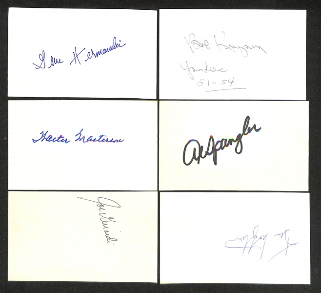 Lot of (200+) Signed Various Sports Index/Photo Cards w. Tony Gwynn (very early signature), Johnny Blanchard, Roland Massimino, Greg Olson, + (JSA Auction Letter)