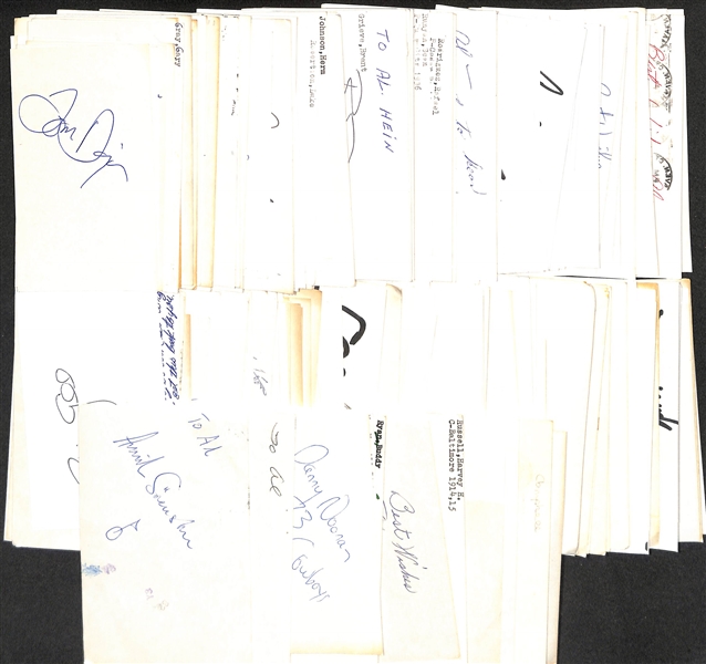 Lot of (200+) Signed Various Sports Index/Photo Cards w. Annika Sorenstam, Steve Grogan, Danny Noonan, Merrill Pinky May, Bill Haughton, + (JSA Auction Letter)