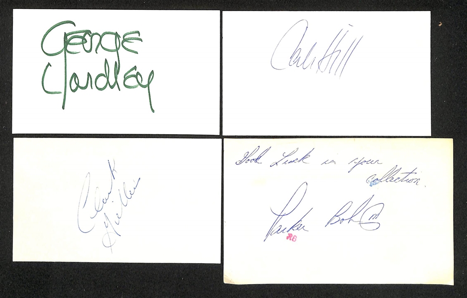 Lot of (160+) Signed Various Spots Index/Photo Cards w. Lyle Alzado, Bob Howsam, Marino Pieretti, Lee MacPhail, Joe Wood, + (JSA Auction Letter)
