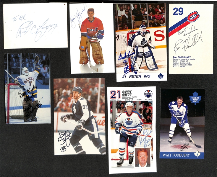 (125+) Signed Hockey Photos/Promo Cards w. Steve Yzerman, Bobby Hull, Mark Messier, Paul Coffey, +(JSA Auction Letter)