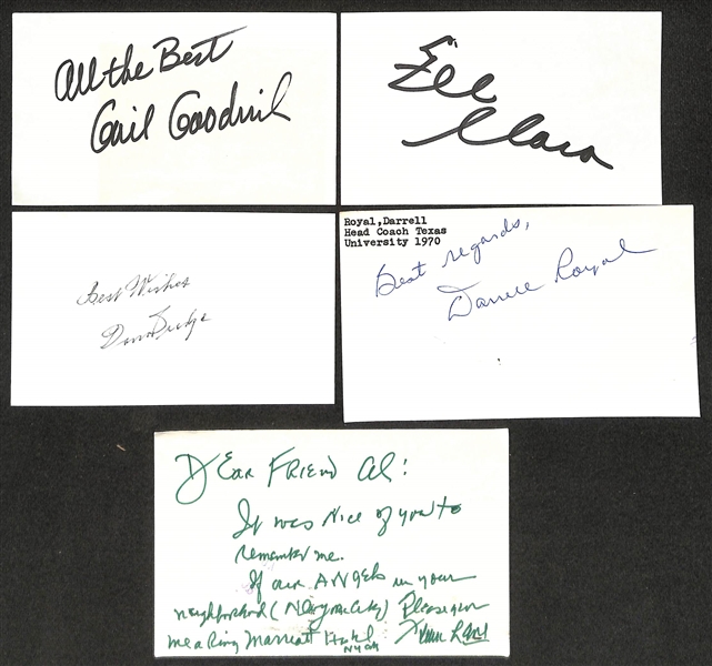 Lot of (300+) Signed Various Sports Index/Photo Cards w. Jack Kemp Cooke, Dan Kelly, Byron White, Murry Dickson, Harry Gumbert, Judy Johnson, + (JSA Auction Letter)