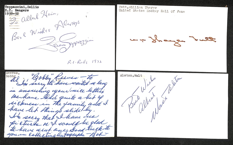 Lot of (200+) Signed Various Sports Index/Photo Cards w. Zellio Toppazzini, William Thayer Tutt,  + (JSA Auction Letter)