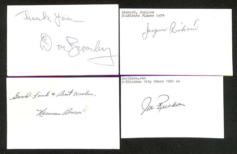 Lot of (200+) Signed Various Sports Index/Photo Cards w. Zellio Toppazzini, William Thayer Tutt,  + (JSA Auction Letter)
