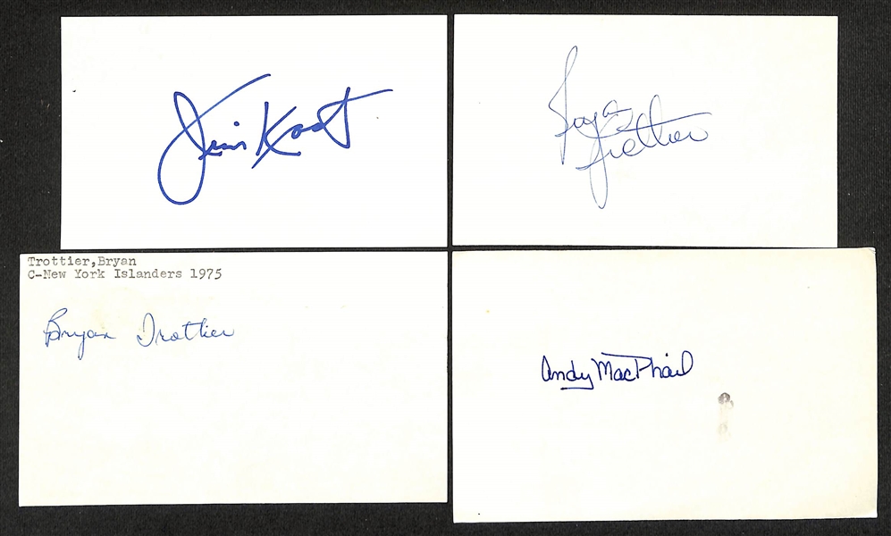 Lot of (175+) Signed Various Sports Index/Photo Cards w. Jim Kaat, Bryan Trottier, Andy MacPhail, Ernie Harwell, Joe Wood, + (JSA Auction Letter)