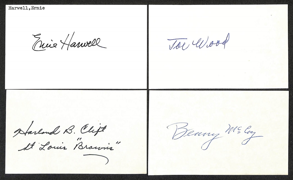 Lot of (175+) Signed Various Sports Index/Photo Cards w. Jim Kaat, Bryan Trottier, Andy MacPhail, Ernie Harwell, Joe Wood, + (JSA Auction Letter)