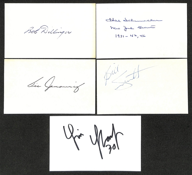 Lot of (175+) Signed Various Sports Index/Photo Cards w. Jim Kaat, Bryan Trottier, Andy MacPhail, Ernie Harwell, Joe Wood, + (JSA Auction Letter)