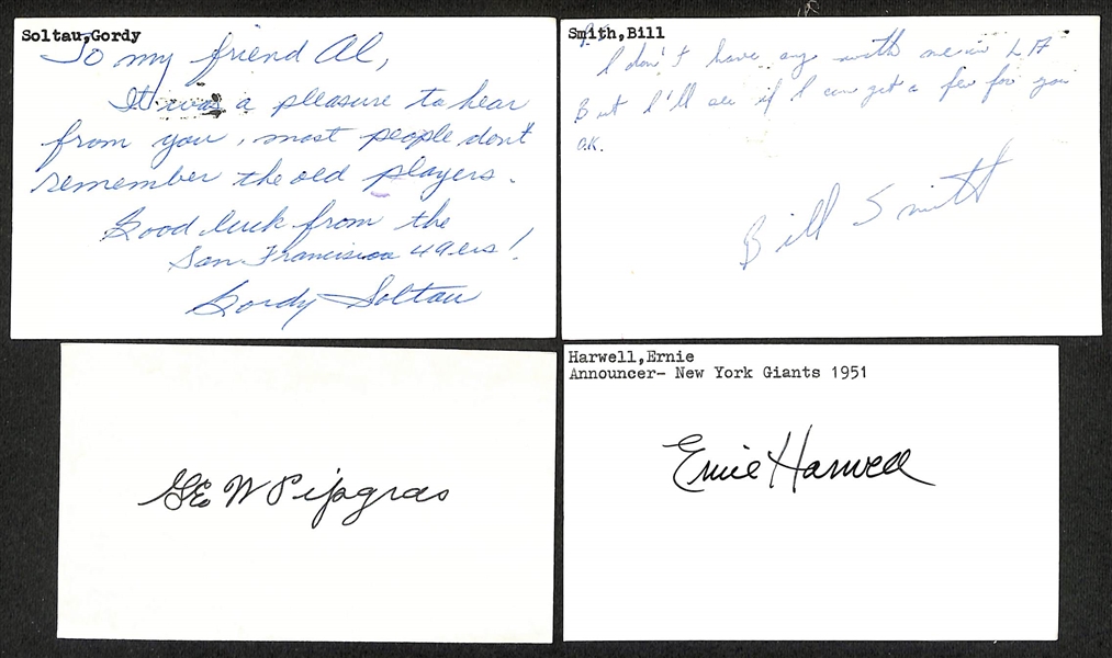 Lot of (170+) Signed Various Sports Index/Photo Cards w. Milburn Shoffner, Bobby Malkmus, Dino Restelli, + (JSA Auction Letter)