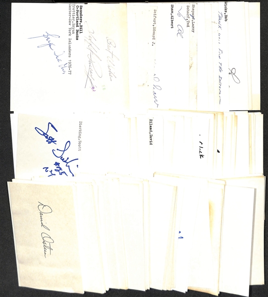 Lot of (200+) Signed Various Sports Index/Photo Cards w. Edward J. Seifert, Max Montoya, Jack Clark, + (JSA Auction Letter)