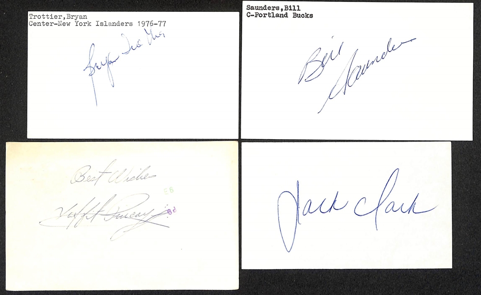 Lot of (200+) Signed Various Sports Index/Photo Cards w. Edward J. Seifert, Max Montoya, Jack Clark, + (JSA Auction Letter)