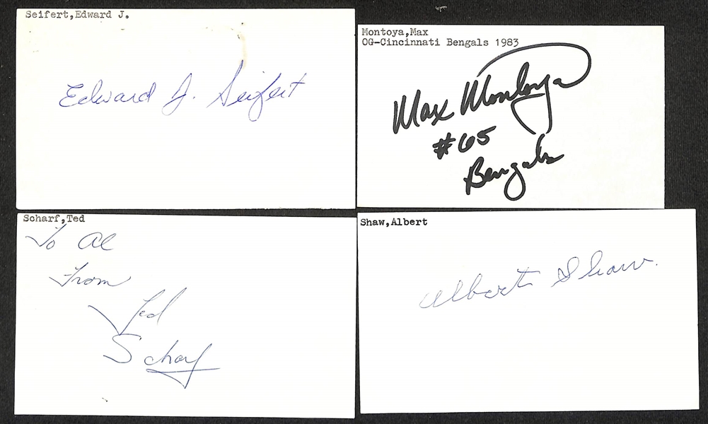 Lot of (200+) Signed Various Sports Index/Photo Cards w. Edward J. Seifert, Max Montoya, Jack Clark, + (JSA Auction Letter)
