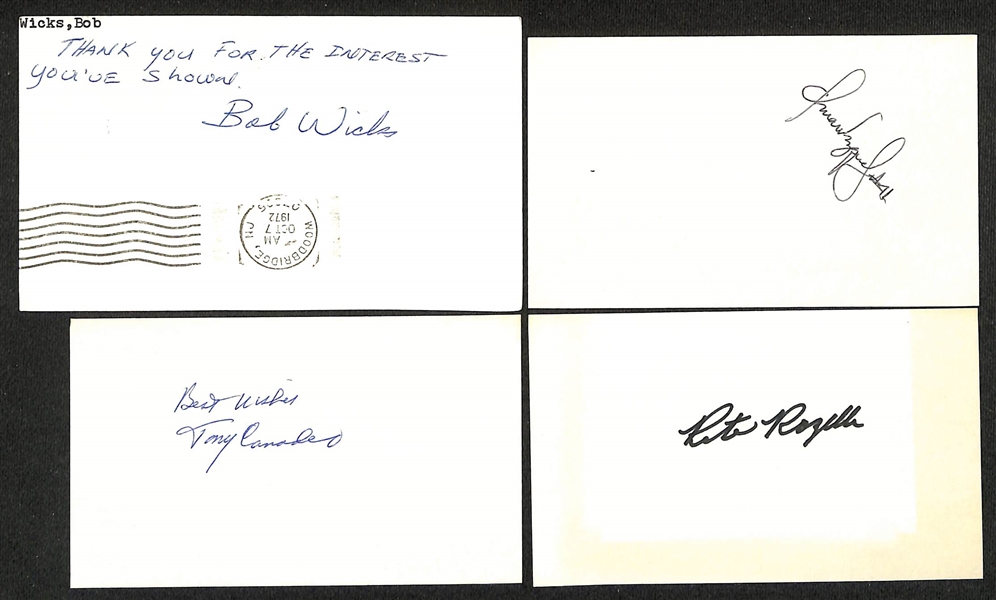 Lot of (200+) Signed Various Sports Index/Photo Cards w. Edward J. Seifert, Max Montoya, Jack Clark, + (JSA Auction Letter)