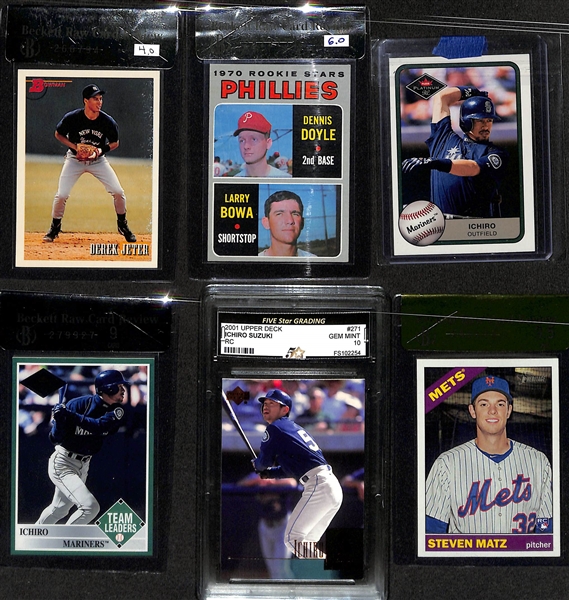 Lot of (19) Graded Baseball Rookie Cards- 2018 Select Shohei Ohtani (SGC 9), 2012 Bowman Chrome Bryce Harper (BGS RCR 9), 1992 Bowman Marino Rivera (BGS RCR 8.5), +