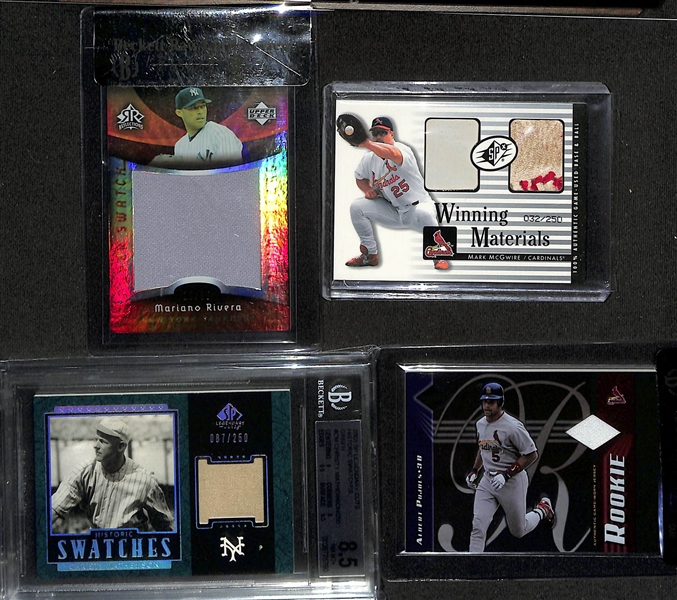 Lot of (11) Baseball Jersey Patch Cards inc. 2018 National Treasures Mel Ott (#/99), 2002 Donruss Original Jackie Robinson (BGS RCR 8) (#/25), 2003 Donruss Champions Roberto Clemente (BGS RCR 7.5)...