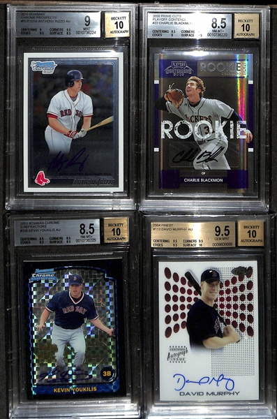 Lot of (10) Graded Baseball Autographs inc. 1997 Signature Series Jim Thome (BGS 9.5), 1999 SP Authentic Alez Rodriguez Buyback (BGS 9) (#/408), +