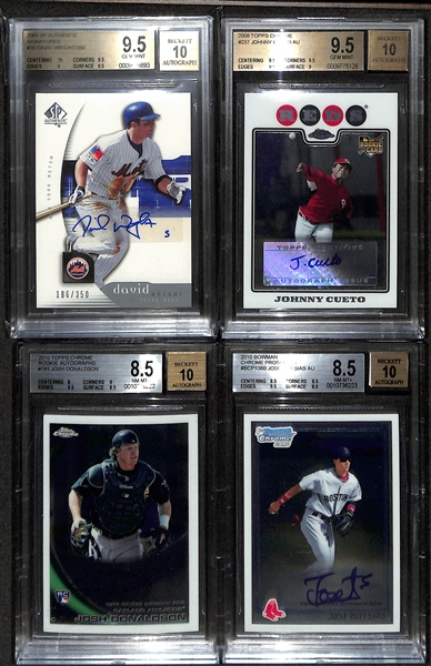 Lot of (10) Graded Baseball Autographs inc. 1997 Signature Series Jim Thome (BGS 9.5), 1999 SP Authentic Alez Rodriguez Buyback (BGS 9) (#/408), +