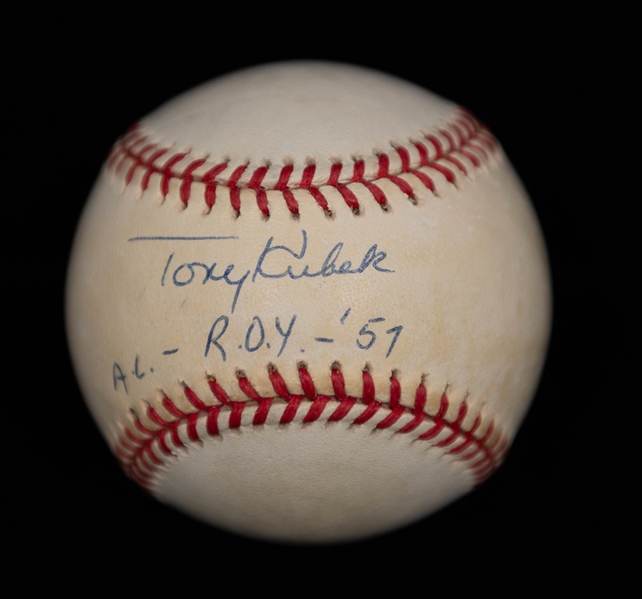 Tony Kubek Single-Signed & Inscribed Rawlings Official National League Baseball - Full PSA/DNA Letter of Authenticity