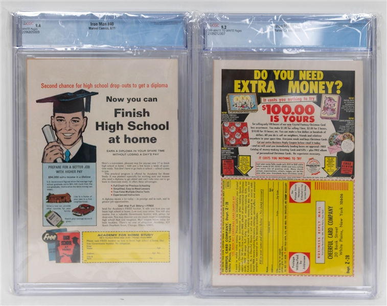 Lot of (2) CGC Graded 1971 Iron Man Comic Books w. Iron Man Issue #40 CGC 9.4 and Iron Man #41 CGC 9.2
