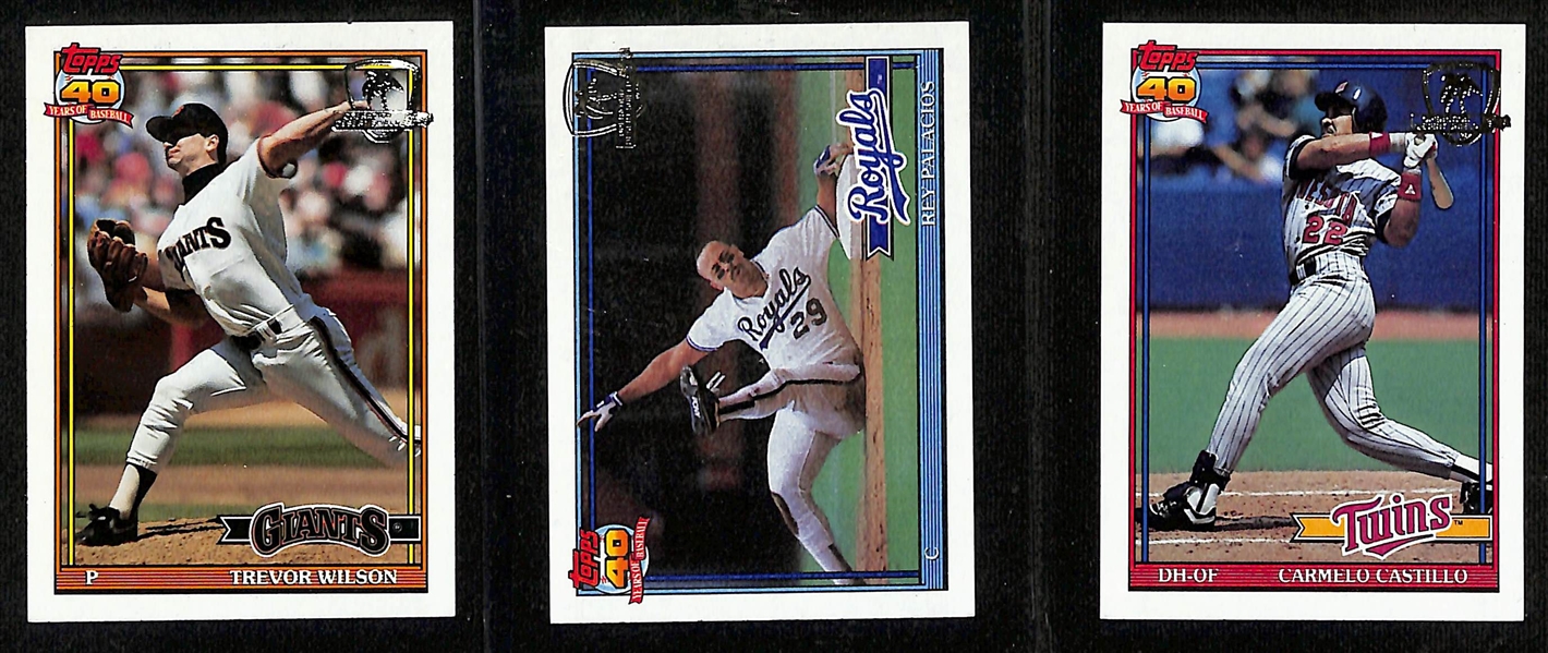 Lot of (12) Topps Desert Shield Cards- Barry Bonds (BGS 8.5), Dave Winfield (BGS 6.5), (3) Ryne Sandberg, Trevor Wilson, Rey Palacios, Carmelo Castillo, Mark Knudson, Mickey Morandini, Ben...