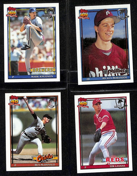 Lot of (12) Topps Desert Shield Cards- Barry Bonds (BGS 8.5), Dave Winfield (BGS 6.5), (3) Ryne Sandberg, Trevor Wilson, Rey Palacios, Carmelo Castillo, Mark Knudson, Mickey Morandini, Ben...