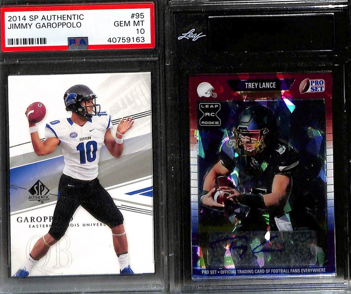 Lot of (12) Slabbed Football Rookie Cards inc. 2021 Pro Set Metal Ja'Marr Chase (#/1), 2021 Pro Set Metal Jaylen Waddle (#/1), 2001 Fleer Authority Michael Vick (BGS 9.5), +