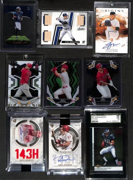 Lot of (275+) Current Era Football, Baseball, and Basketball Cards w. Rookies, Autographs, Memorabilia, and Colored Parallels