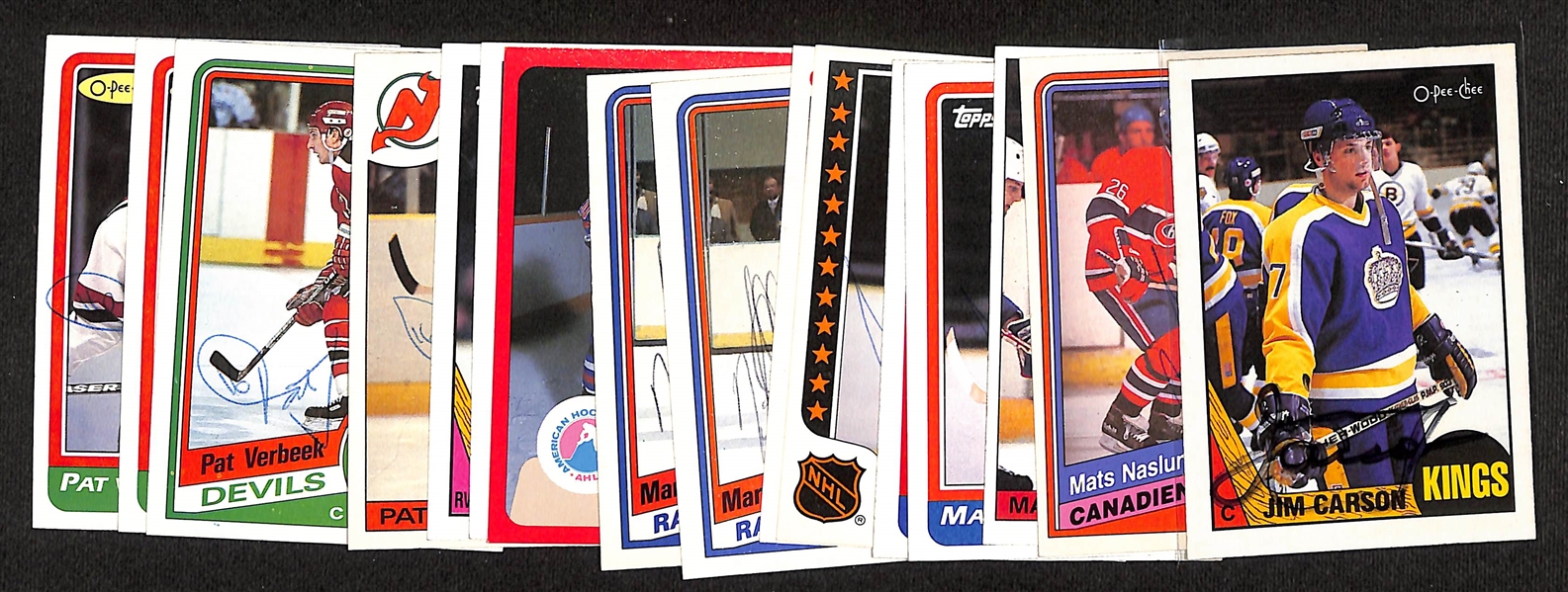 (20) Signed Hockey Cards w. Jim Carson, + (JSA Auction Letter)