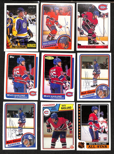 (20) Signed Hockey Cards w. Jim Carson, + (JSA Auction Letter)