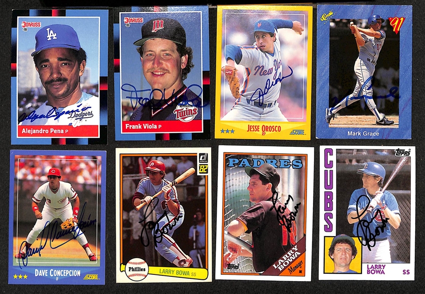 (75+) Signed Baseball Cards w. Charles Deal, Yogi Berra, Andy Pettite, (2) Fernando Valenzuela, + (JSA Auction Letter)