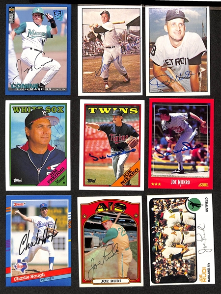 (75+) Signed Baseball Cards w. Charles Deal, Yogi Berra, Andy Pettite, (2) Fernando Valenzuela, + (JSA Auction Letter)