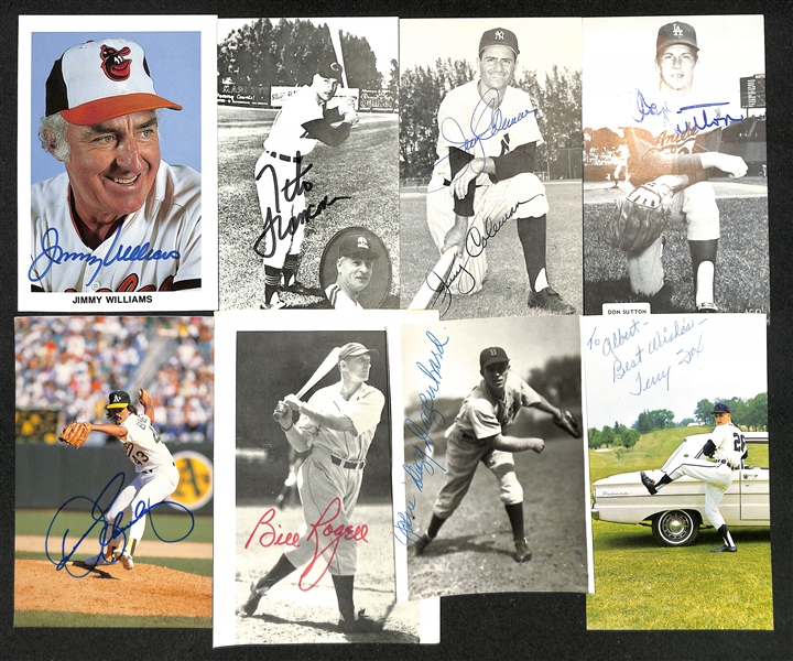 (100+) Signed Baseball Photos & Post Cards w. Nolan Ryan, Barry Bonds, Alton Brown, + (JSA Auction Letter)