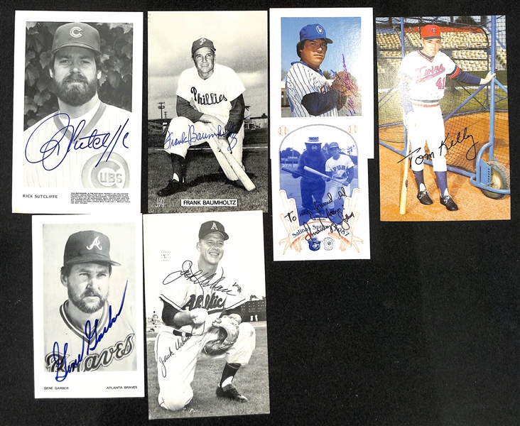(100+) Signed Baseball Photos & Post Cards w. Nolan Ryan, Barry Bonds, Alton Brown, + (JSA Auction Letter)