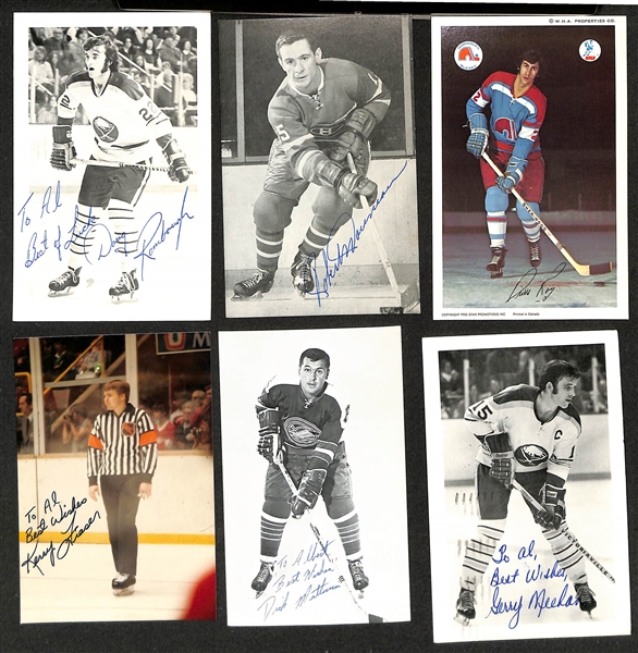 (100+) Signed Hockey Photos & Post Cards w. Mark Messier, Chris Chelios, Bryan Trottier, Jim Wiste, + (JSA Auction Letter)