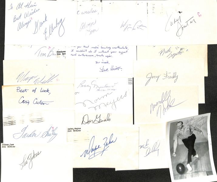 (85+) Signed Bowling Photos & Index Cards w. Pete Weber, Dick Weber, Mal Acosta, Walter Ray Williams, + (JSA Auction Letter)