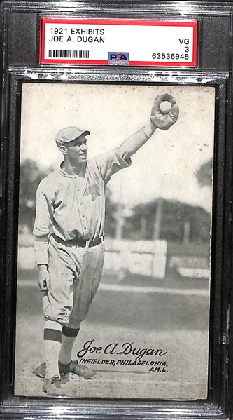 RARE 1921 Exhibits Lot - Joe Dugan (PSA 3, 3-Time WS Champion) & Rollie Naylor (PSA 1.5)