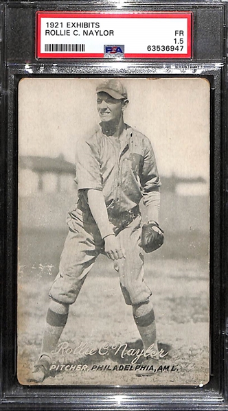 RARE 1921 Exhibits Lot - Joe Dugan (PSA 3, 3-Time WS Champion) & Rollie Naylor (PSA 1.5)