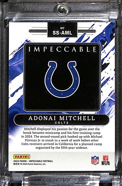 2024 Impeccable Adonai Mitchell Rookie Silver Bar (#/25)