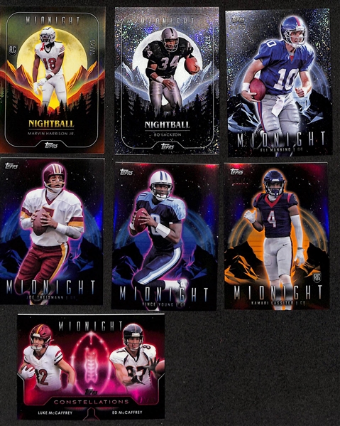 Lot of (14) 2024 Topps Midnight Cards inc. Brock Bowers Rookie Autograph, Donovan McNabb Autograph (#/20), +