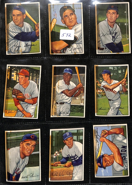 1952 Bowman Baseball Card Partial Set - Includes the First 213 of 216 Cards in a 252 Card Set w. Berra & Musial