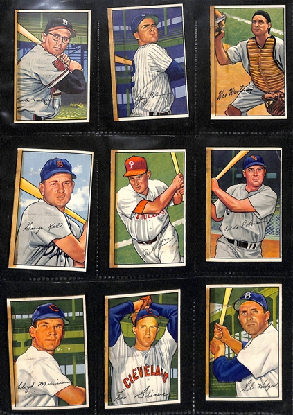 1952 Bowman Baseball Card Partial Set - Includes the First 213 of 216 Cards in a 252 Card Set w. Berra & Musial