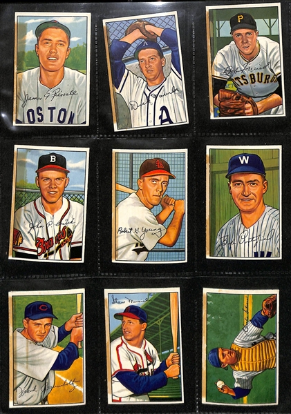 1952 Bowman Baseball Card Partial Set - Includes the First 213 of 216 Cards in a 252 Card Set w. Berra & Musial