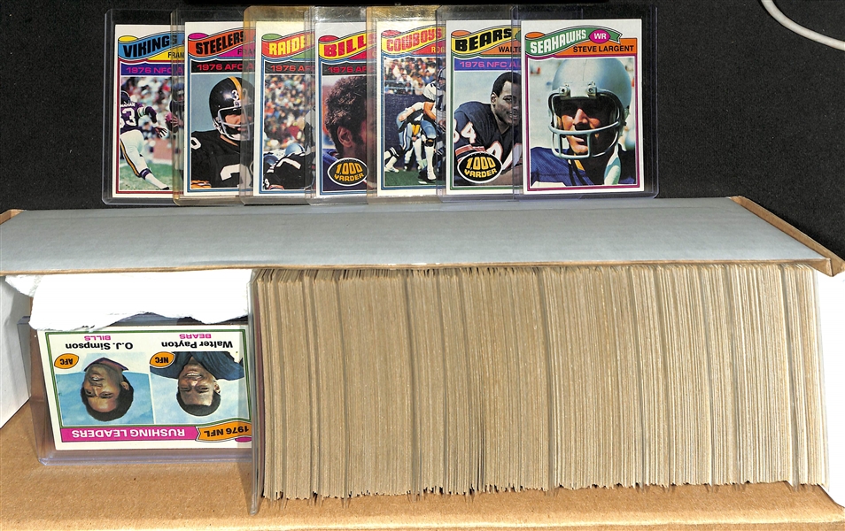 1977 Topps Football Near Complete Set - 524 of the 528 Cards - w. Steve Largent Rookie & Walter Payton (2nd year)