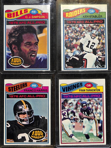 1977 Topps Football Near Complete Set - 524 of the 528 Cards - w. Steve Largent Rookie & Walter Payton (2nd year)